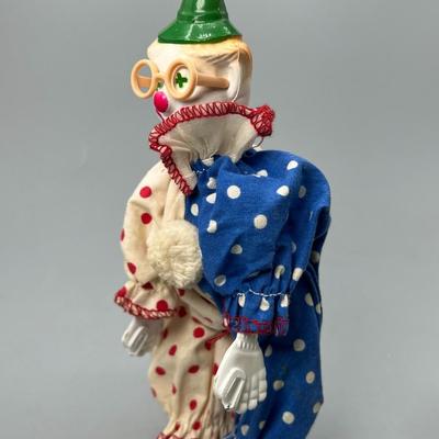 Vintage Plastic Colorful Clown Poseable Figurine with Accessories & More