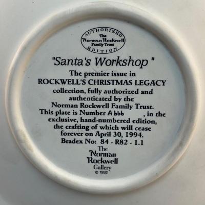 Norman Rockwell's Christmas Legacy Santa's Workshop 3D Collector Plate