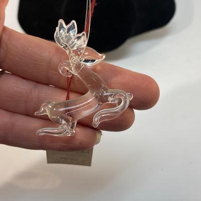 Silvestri Hand Crafted Blown Glass Reindeer Ornament Figurine