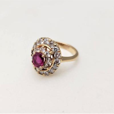 Lot #189J  14kt Yellow Gold Ruby and Diamond Cocktail Ring