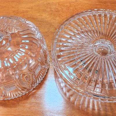 Lot #193  Heavy Pressed glass Cake Plate on Stand