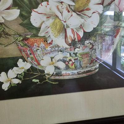 Framed Cherry Blossom with Intricate Bowl Art (1BR1-JS)