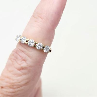 Lot 200J  14kt Yellow Gold Ring set with 5 diamonds - size 6.5