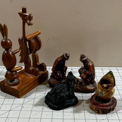 Wood Carved Items (4) Crafted