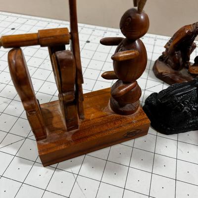 Wood Carved Items (4) Crafted