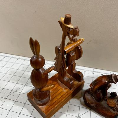 Wood Carved Items (4) Crafted