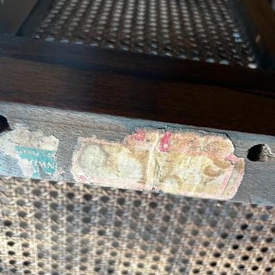 Jacobian Walnut and Wicker Rocking Chair Antique 