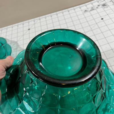 Green Turquoise Block Pattern Platter 
