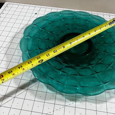 Green Turquoise Block Pattern Platter 