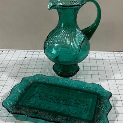 Pitcher and Last Supper Plate with Jesus