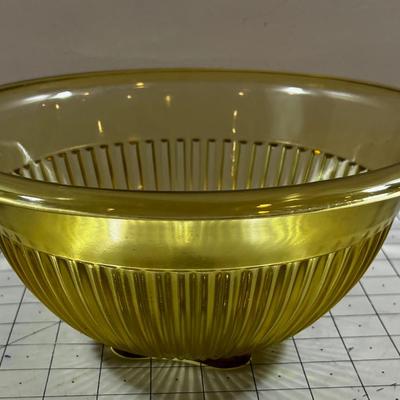 Amber Depression Glass Serving Bowl 