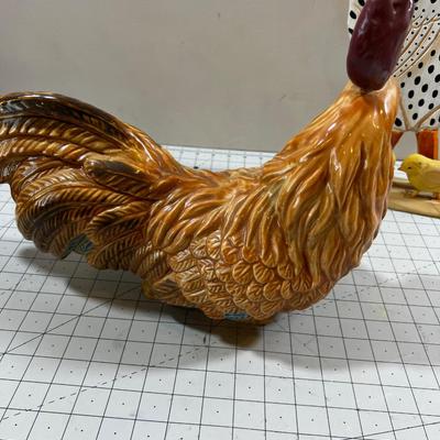 Kitchen Chicken, Ceramic and Wood