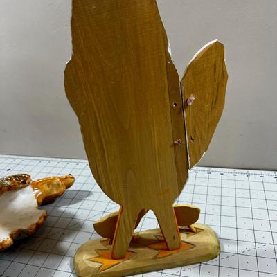 Kitchen Chicken, Ceramic and Wood