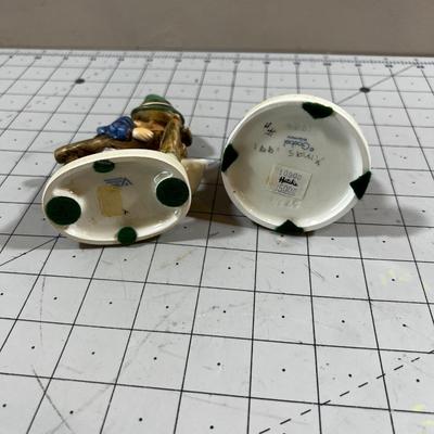 2 Hummel Figurines; Girl with chicks  and Boy with goose