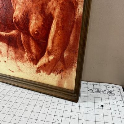 NUDE By Keith (Rust Color) Oil on Canvas Board