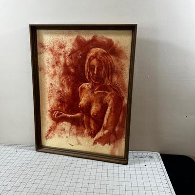 NUDE By Keith (Rust Color) Oil on Canvas Board