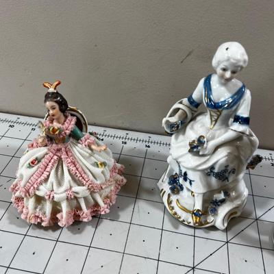 4 Dresden Figurines: Flamingo Dancers 