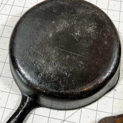 3 Vintage Cast Iron Skillets 