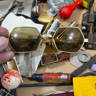 Junk Drawer Clean Out Number 1: Flask, Pinewood Derby, Glasses