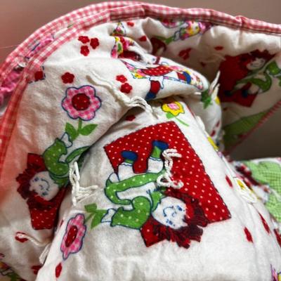 3 Vintage Baby Quilts; Raggedy Ann, Holly Hobby, Plus