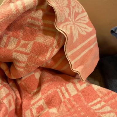 2 Vintage Blankets: Pink & Blue