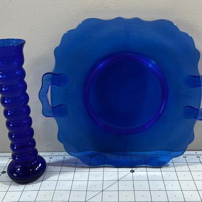 Platter and Vase BLUE