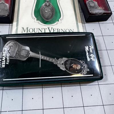 4 Collectible Pewter Spoons in Original Boxes