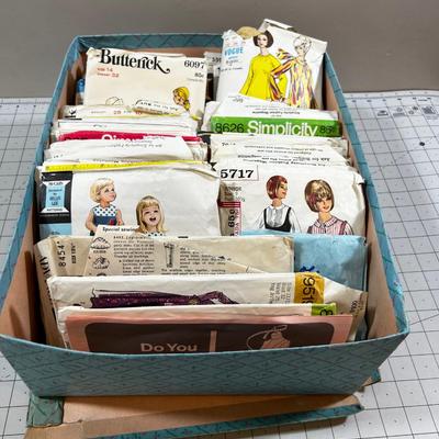 Box Full of Sample Patterns Lots of Children's from the 70's 
