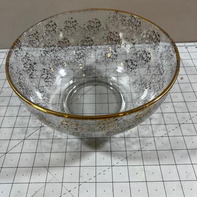 Cool Serving Bowl with Gold Rim 