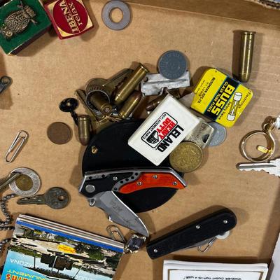 Tray of Junk Drawer Clean Out: Knives, watches, bullets and such