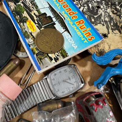 Tray of Junk Drawer Clean Out: Knives, watches, bullets and such