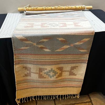 Native American Blanket Rug Mounted on Wood to hang on wall