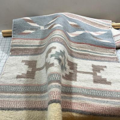 Native American Blanket Rug Mounted on Wood to hang on wall
