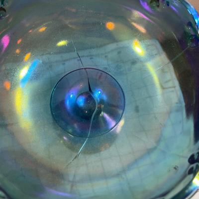 Collection of Colored Glass: Bowls, Plates and Vase