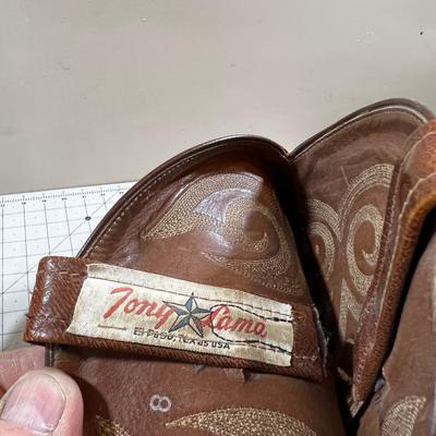 Tony Lama Ostrich  Skin  Brown Boots
