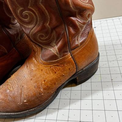 Tony Lama Ostrich  Skin  Brown Boots