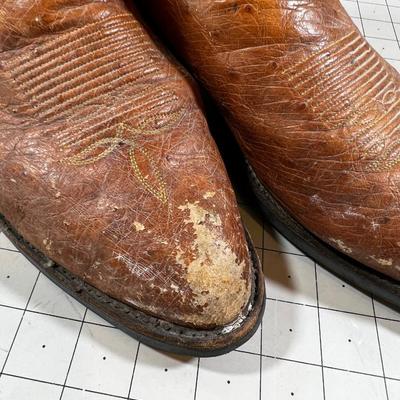 Tony Lama Ostrich  Skin  Brown Boots