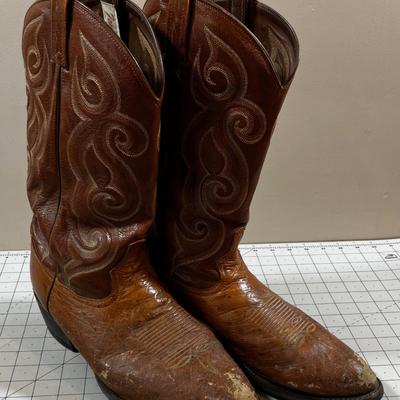 Tony Lama Ostrich  Skin  Brown Boots