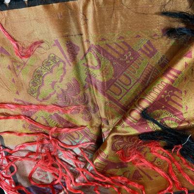 Piano Scarf Black, Gold And Red. Pretty, Almost New