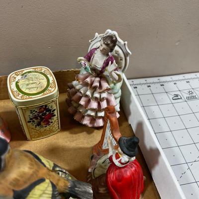 Tray of Figurines: Birds, Babies and Bells 