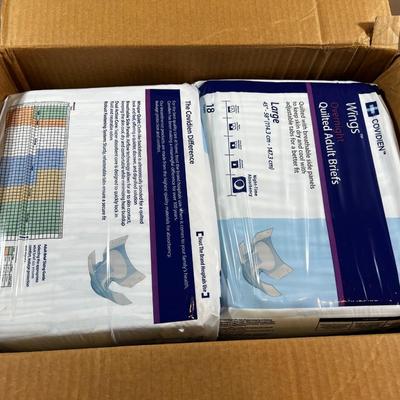 Case of Large Adult Quilted Briefs (72) New in the Box 