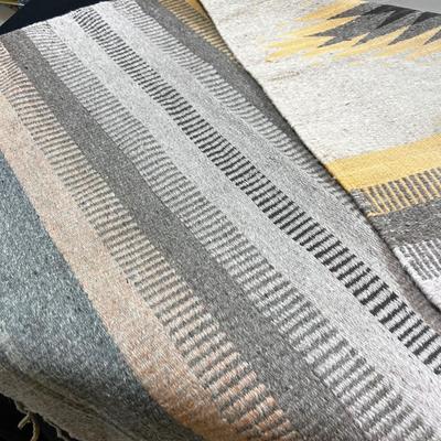 Native American Blanket Rug Taupe, Gray Pink, Orange