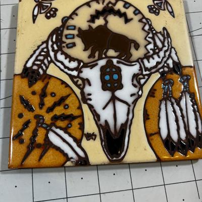 Native American Themed: Trivets, Tiles, Pictures in Sand Paintings 