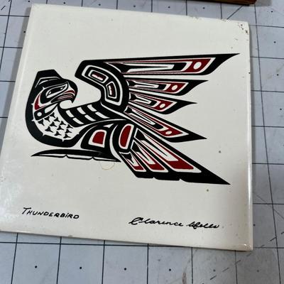 Native American Themed: Trivets, Tiles, Pictures in Sand Paintings 