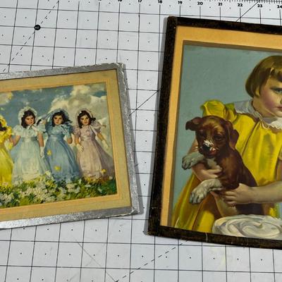 2 Vintage Prints of Little Girls 