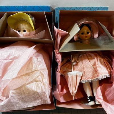 Madam Alexander Dolls (2) 13" Tall Ingrid and Rebecca  NEW in the box. 