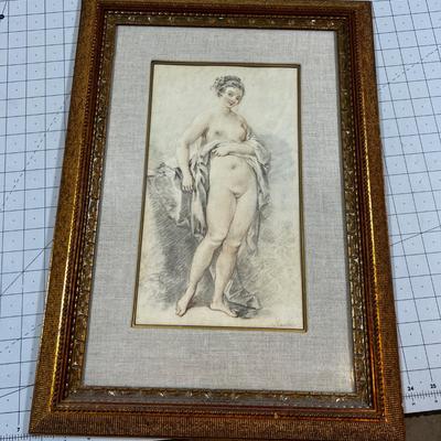 Nude Art Print in Gold Frame