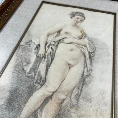 Nude Art Print in Gold Frame