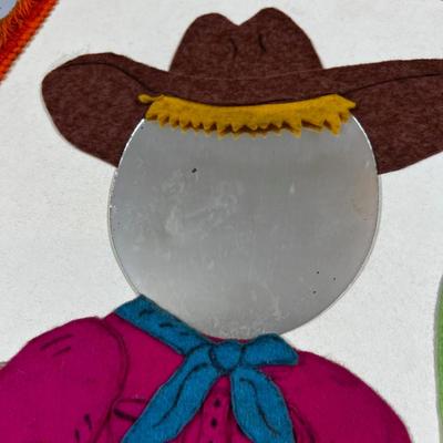Cowboy Curtis Felt Hand Crafted Mirror