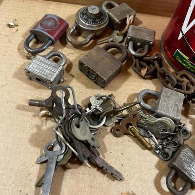 Box of Keys in Pipe Tobacco Can 
